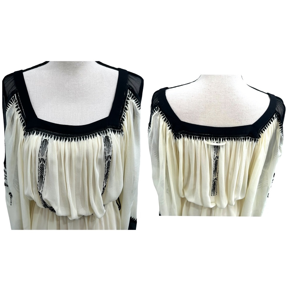 JEAN PAUL GAULTIER SILK CREAM & BLACK EMBROIDERED INSPIRED BY UKRAINE DRESS - Picture 8 of 16